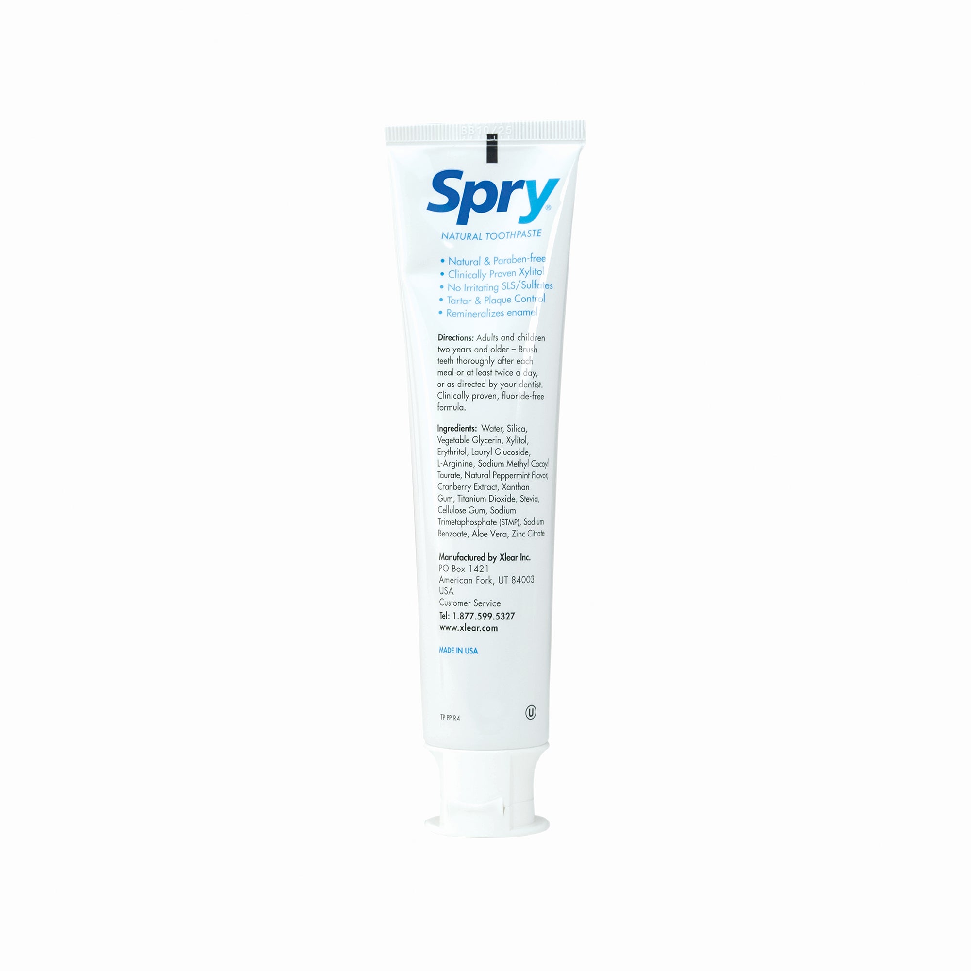 Spry Toothpaste - Peppermint (No Fluoride) - AllXylitol.com