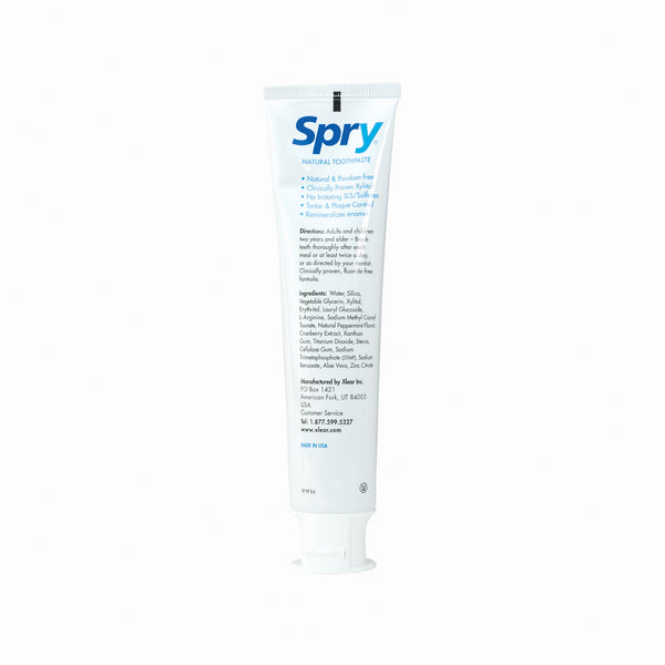 Spry Toothpaste - Peppermint (No Fluoride - 6 pack)